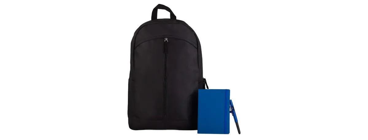 Conj. Mochila, Caderneta E Caneta - 3 Pçs