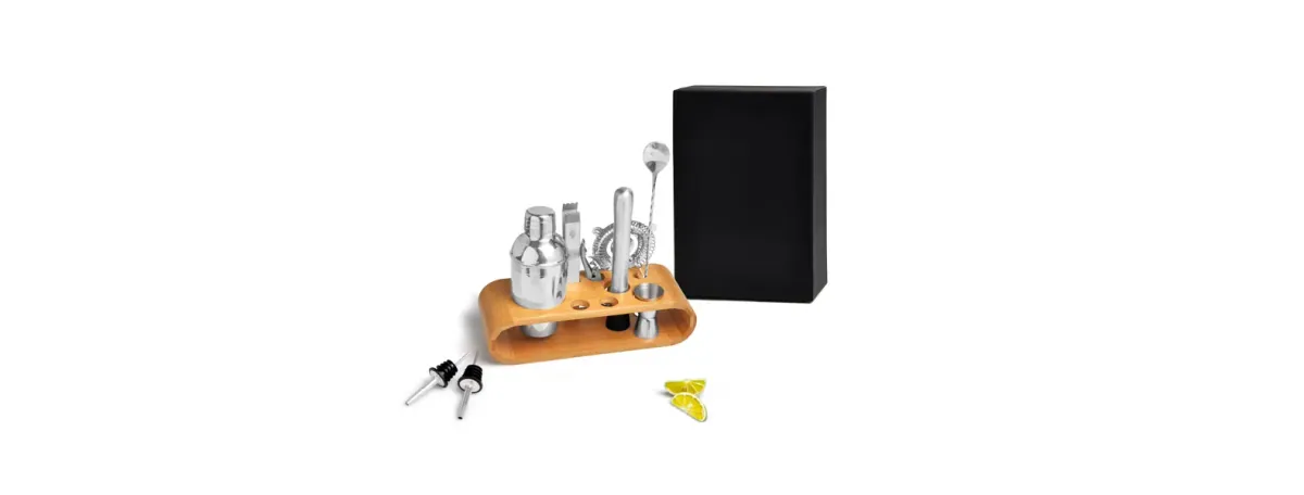 Kit Bar Com Base Em Bambu - 11 Pçs