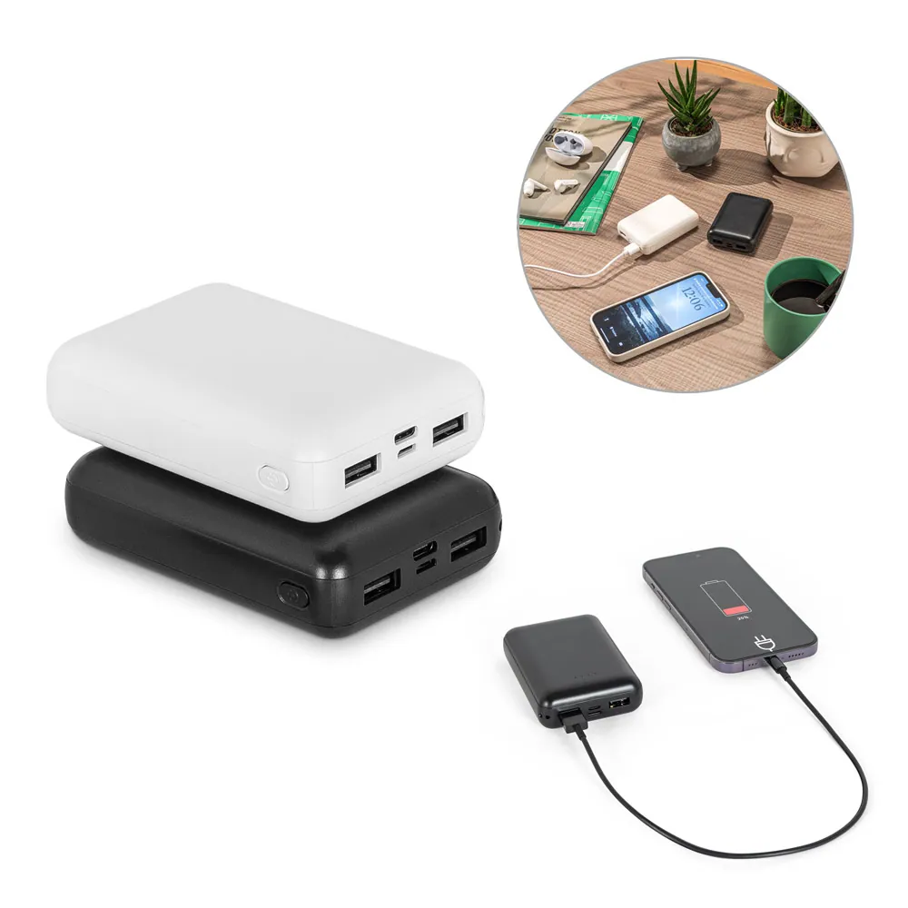 LEAKEY 10. Bateria portáti em ABS 100% reciclado (10.000 mAh)