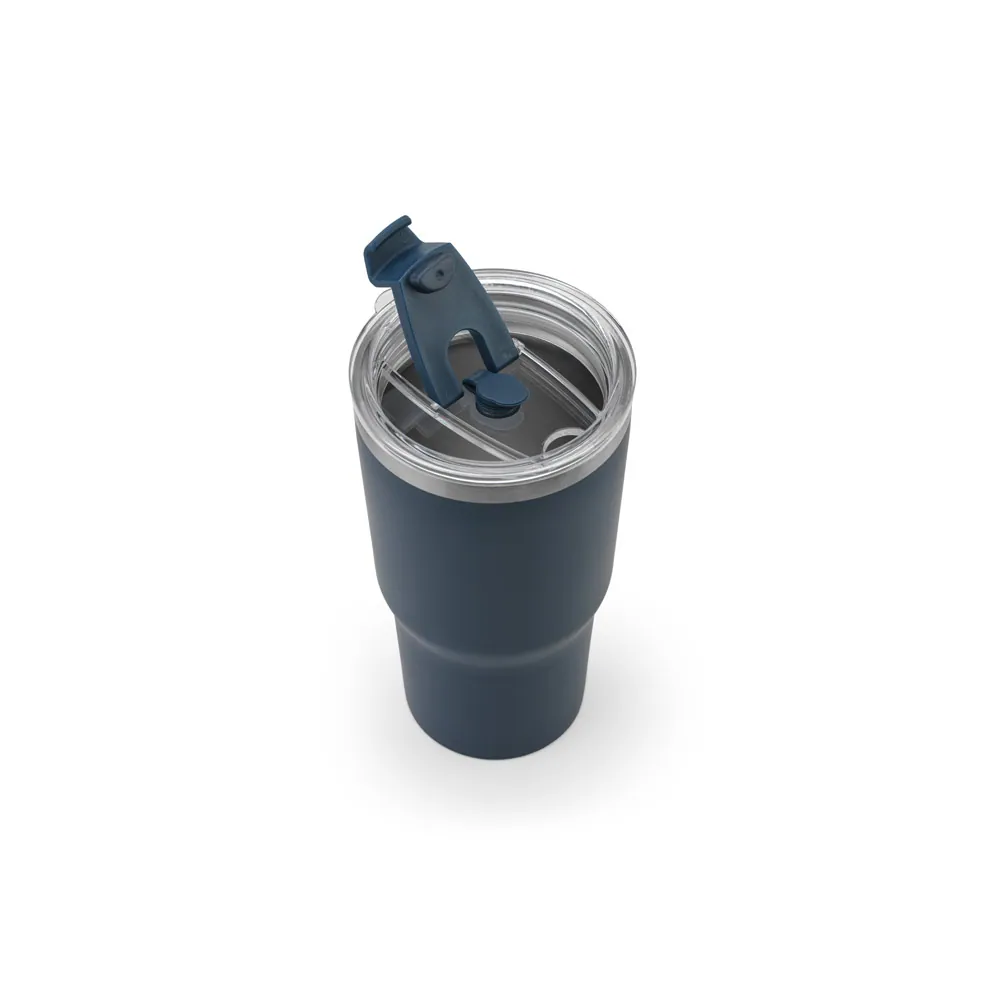 JOYNER M. Copo de viagem térmico e compacto, em aço inox 91% reciclado de parede dupla isolada a vácuo, com acabamento mate (600 mL) - Thumbnail 8