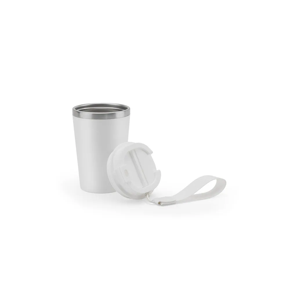 SPITZ. Copo de viagem térmico em aço inox 90% reciclado de parede dupla, com acabamento em mate (440 mL) - Thumbnail 6