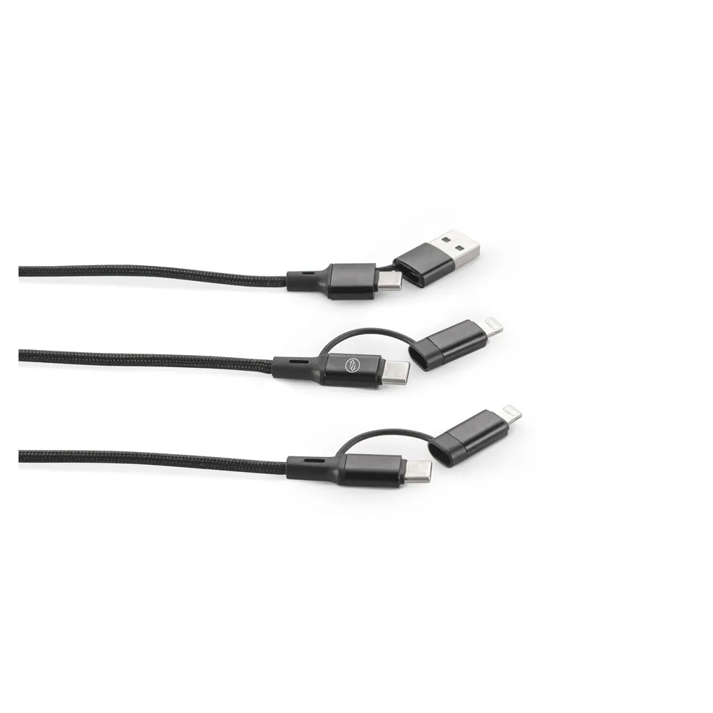 BERTOZZI. Cabo USB super-rápido 6 em 1 em alumínio 20% reciclado e PET 4% reciclado - Thumbnail 3