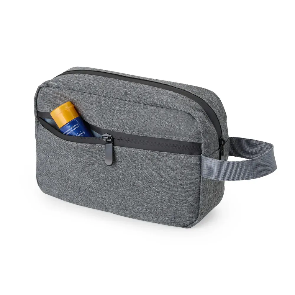Necessaire Em Poliester 300D - Melange Cinza - Thumbnail 5