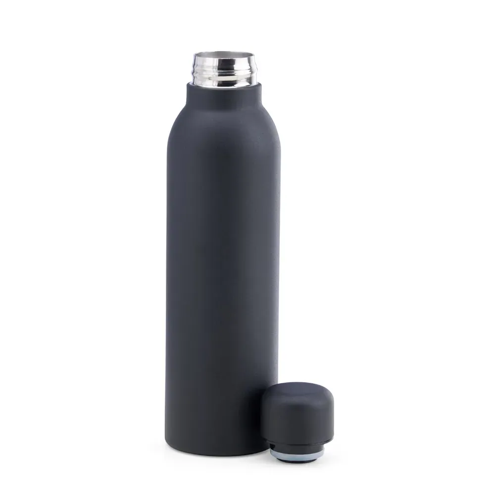 Garrafa Em Inox Parede Dupla - Preto - 470 Ml - Thumbnail 2