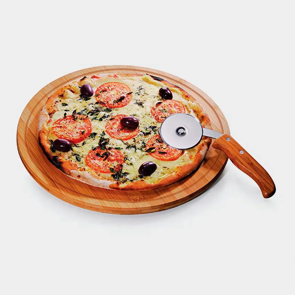 Conj. Para Pizza Em Bambu Napoli 35Cm - 2 Pçs. - Thumbnail 3