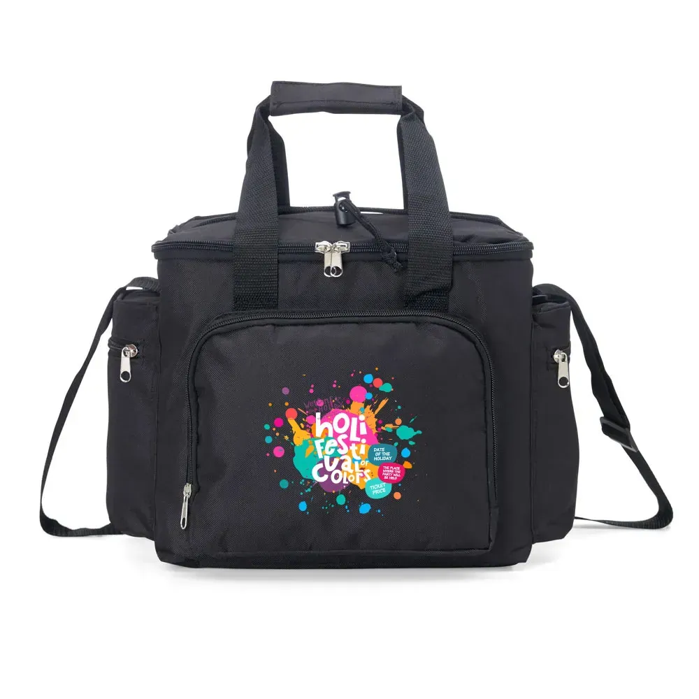 Bolsa Térmica Preta Em Polyester 600D, 300D E Peva - 15L - Thumbnail 4