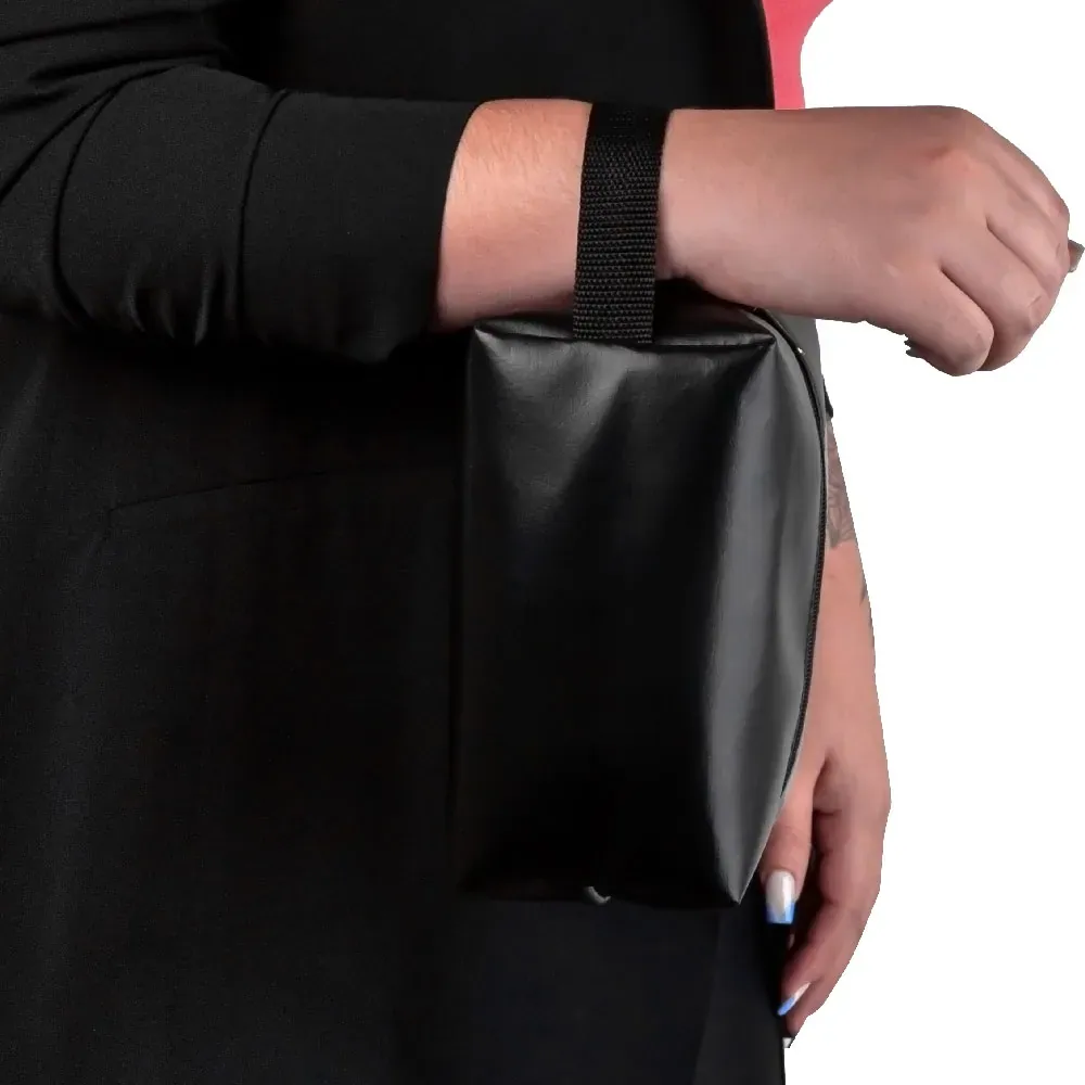 Necessaire C/ Alça Em Material Sintético - Preta - Thumbnail 9