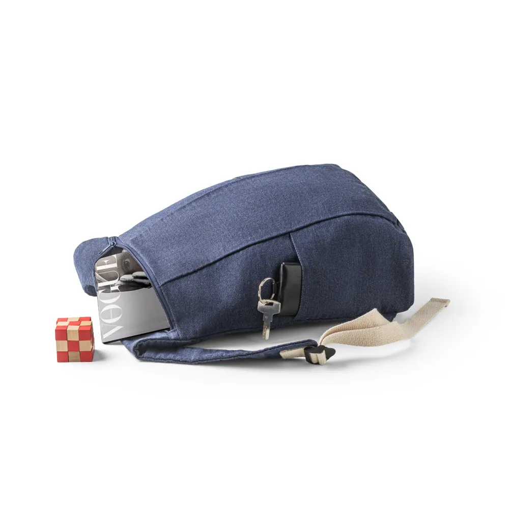 DENIM BPACK. Mochila casual em denim reciclado 8 L (300 g/m²) - Thumbnail 6