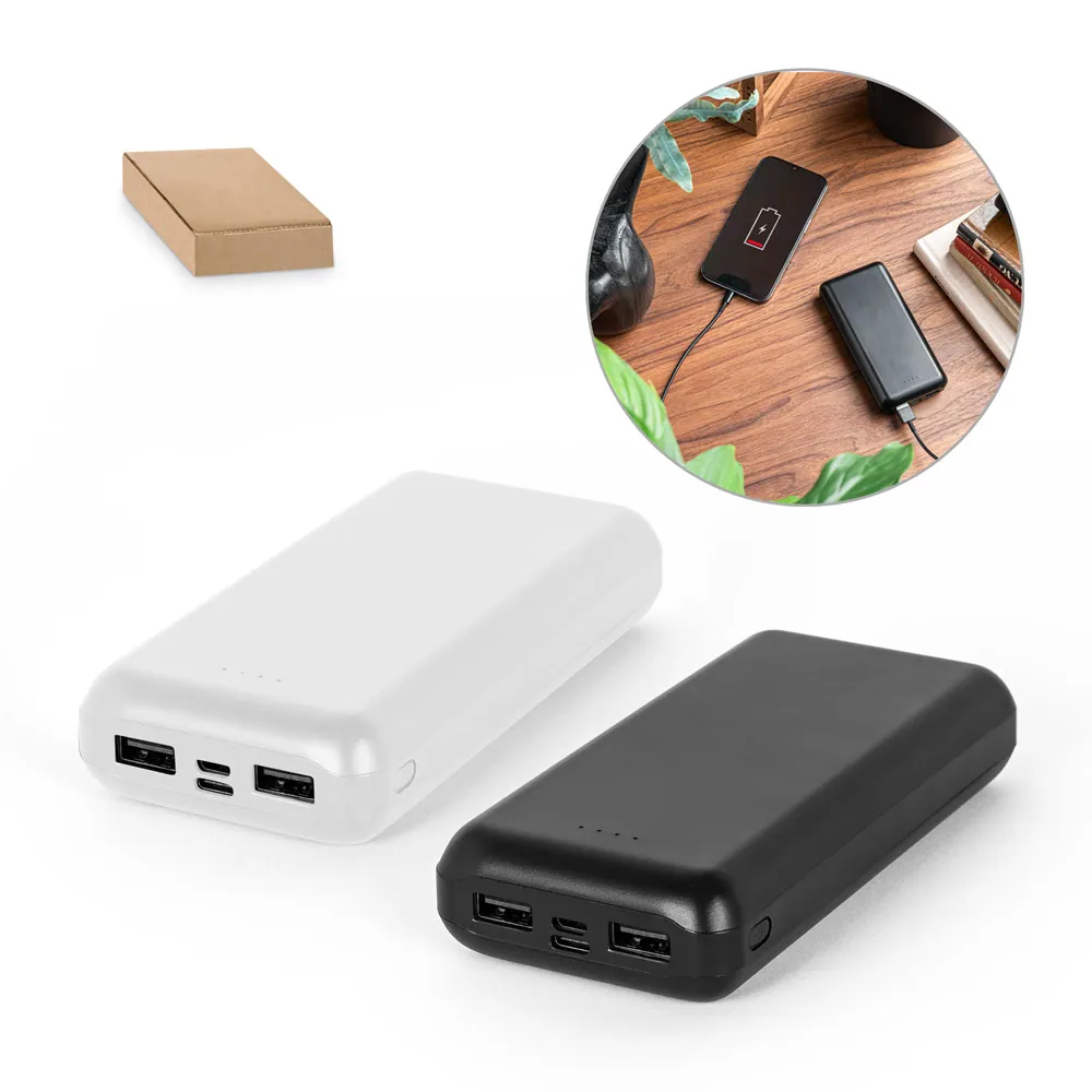 LEAKEY 20. Bateria portátil em ABS 100% reciclado (20.000 mAh)
