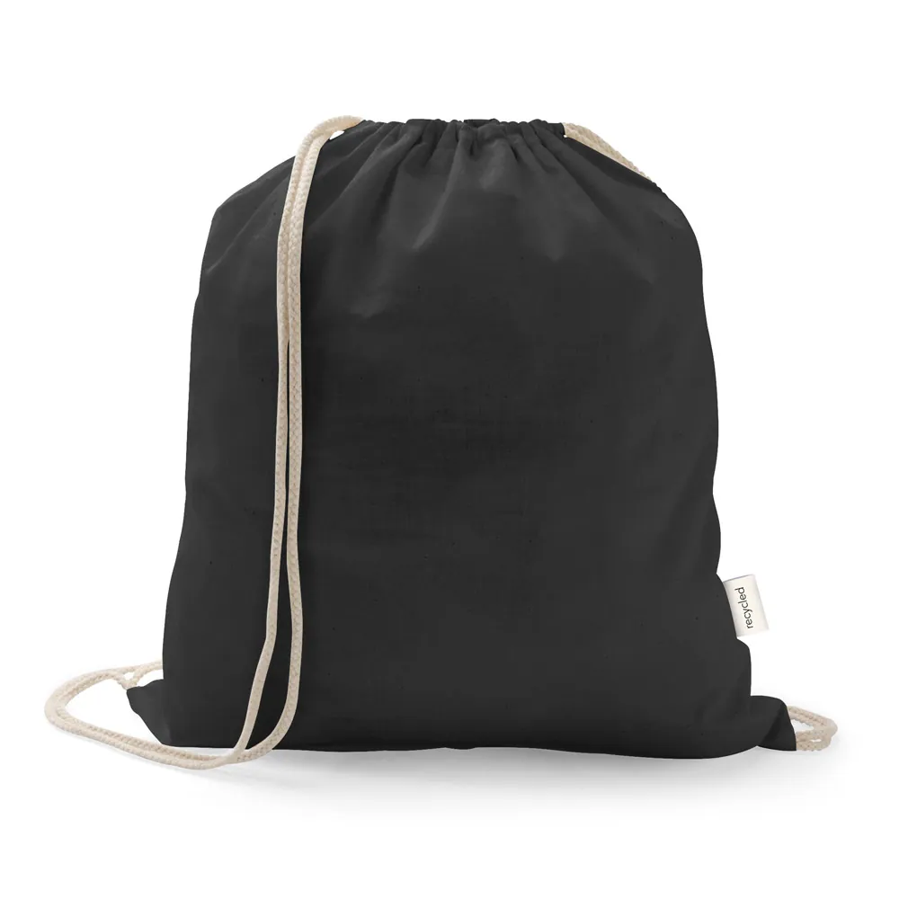 ISTANBUL. Sacola tipo mochila em 70% algodão reciclado e 30% poliéster reciclado (150 g/m²) sem tingimento - Thumbnail 3