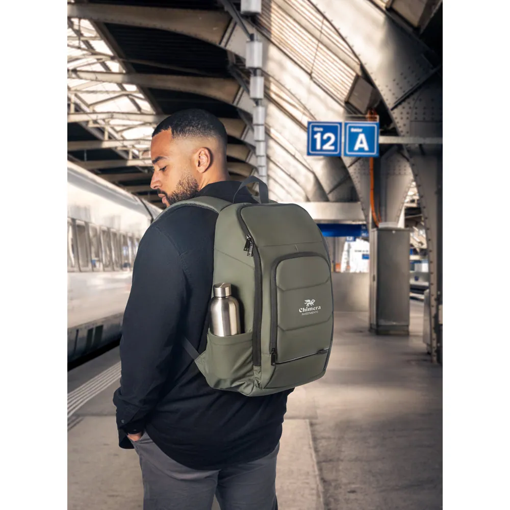 TOULON. Mochila para notebook (16") em poliéster reciclado 600D de alta densidade, com revestimento resistente à água (19 L) - Thumbnail 12