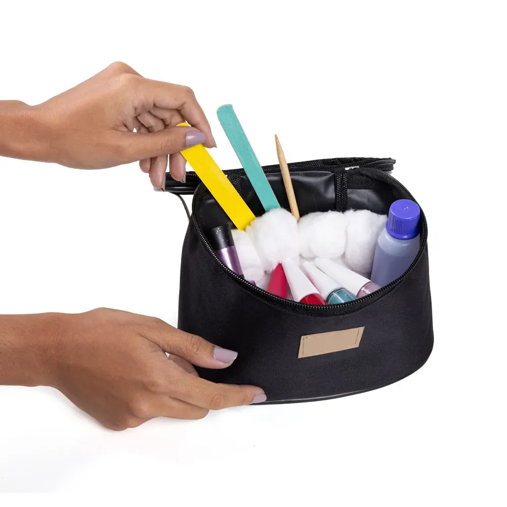 Bolsa De Cosmeticos Em Oxford/Pvc - Preto - Thumbnail 4