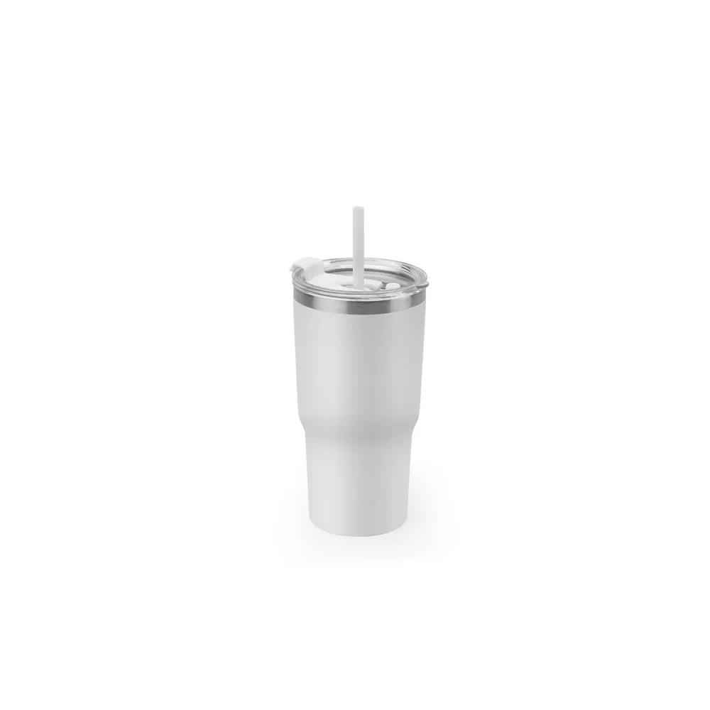 JOYNER M. Copo de viagem térmico e compacto, em aço inox 91% reciclado de parede dupla isolada a vácuo, com acabamento mate (600 mL) - Thumbnail 7