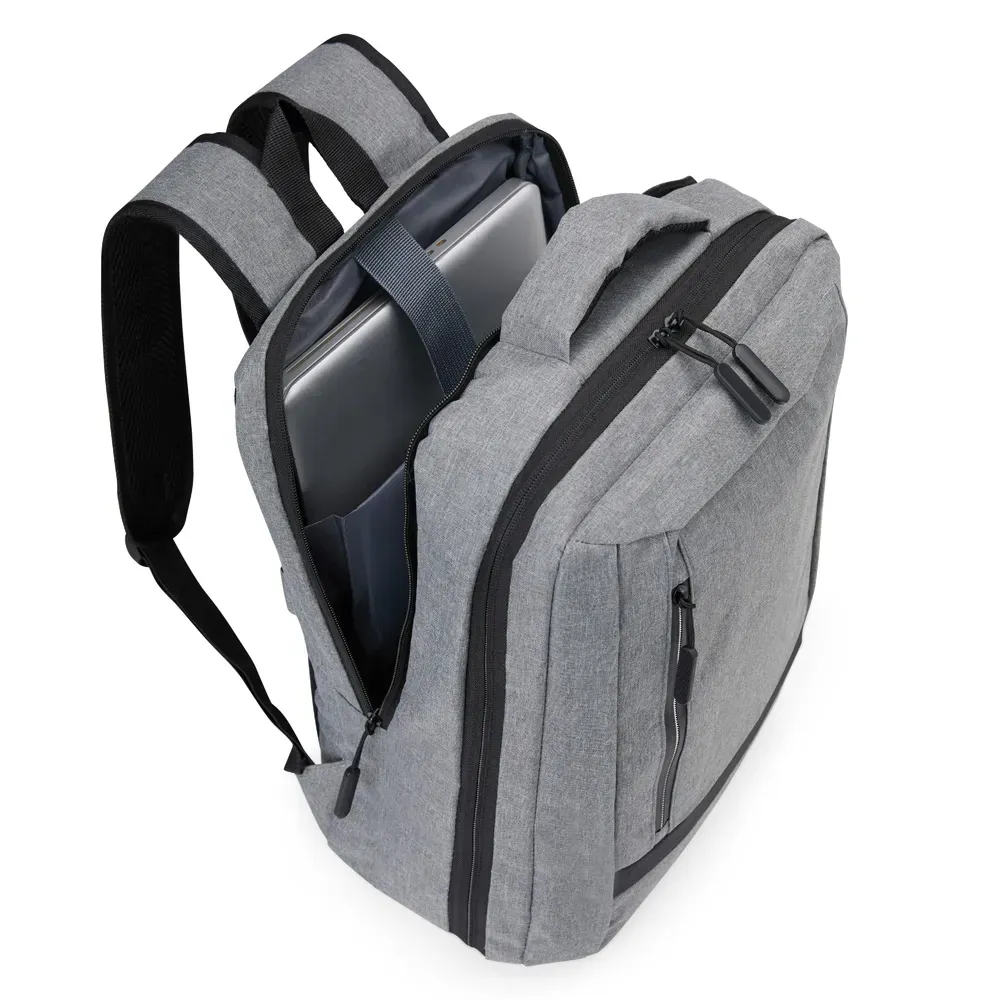 Mochila Em Poliéster 300D - Melange Cinza - 18L - Thumbnail 8