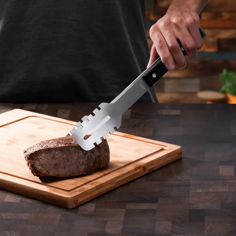 Pegador Em Madeira / Inox - Preto - 33Cm - Thumbnail 3