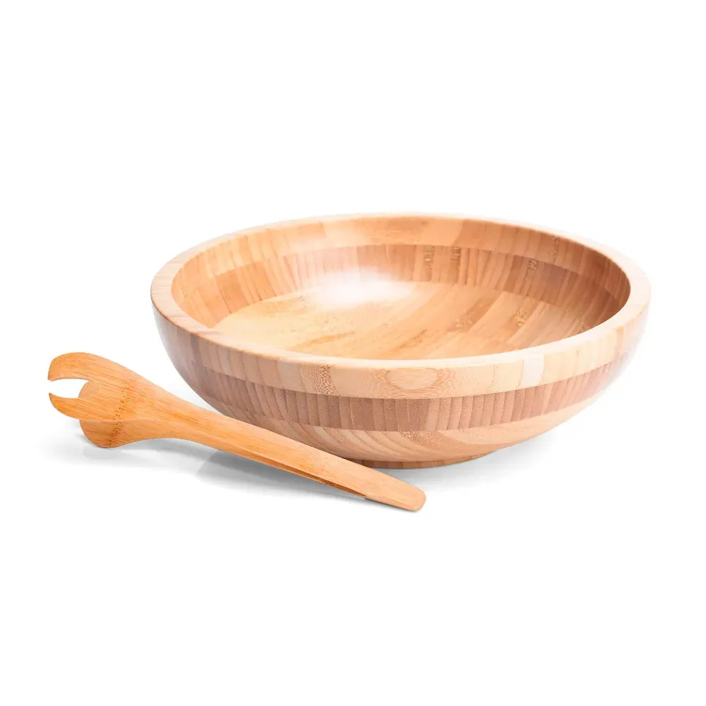 Cumbuca Em Bambu Com Pegador 22Cm - 2L