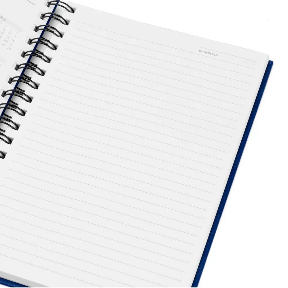 Caderno Pautado Com Wire-O - Azul - 23,5X18Cm - 100 Fls - Thumbnail 4
