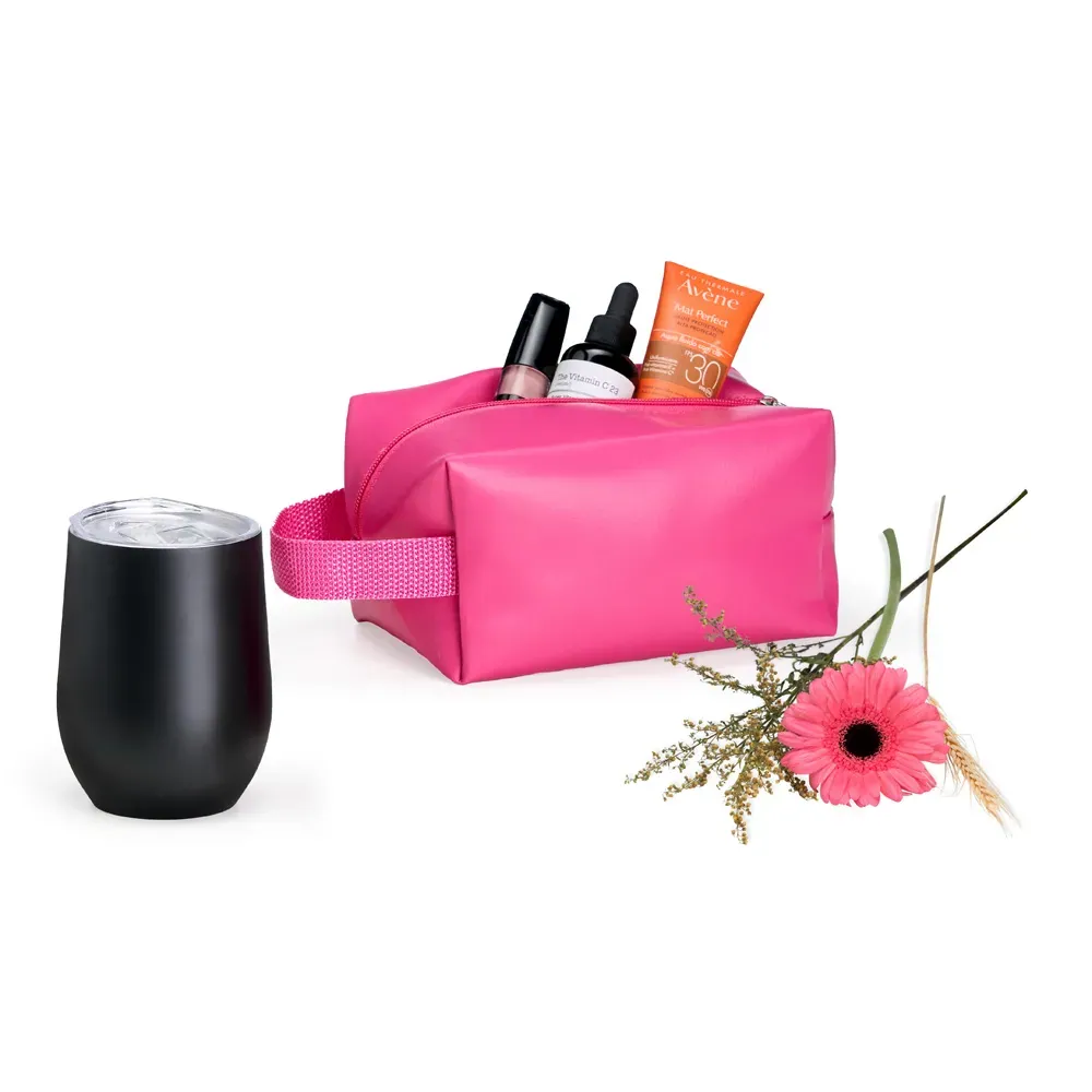Kit Copo Térmico E Necessaire - 2 Pçs - Thumbnail 3