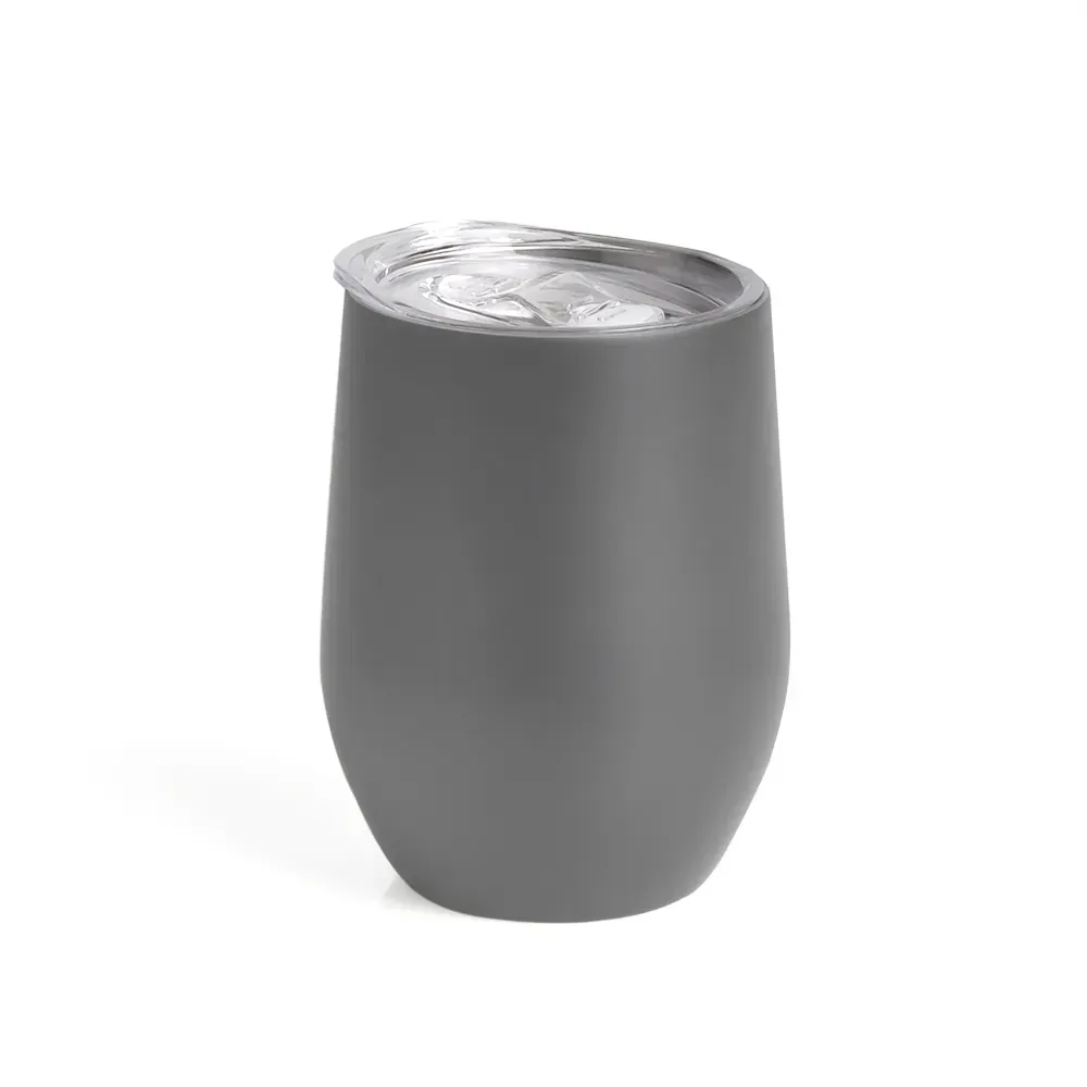 Copo Térmico C/ Tampa - Cinza - 340 Ml - Thumbnail 4