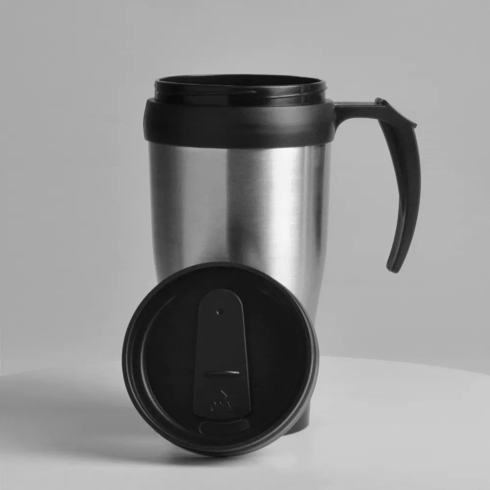 Caneca Revestida Em Aço Inox - 410 Ml - Preta. - Thumbnail 2