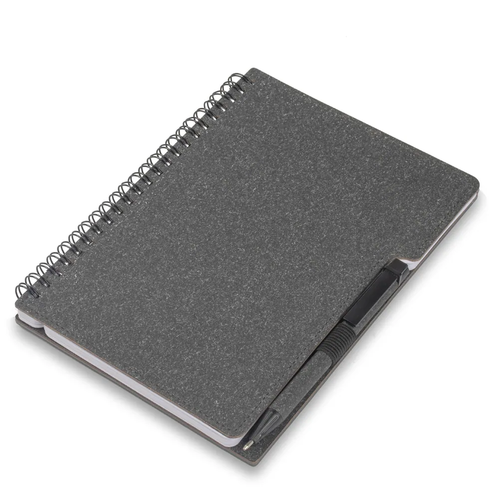 Caderno A5 Capa em Papelão Reciclado c/ Caneta - Thumbnail 6