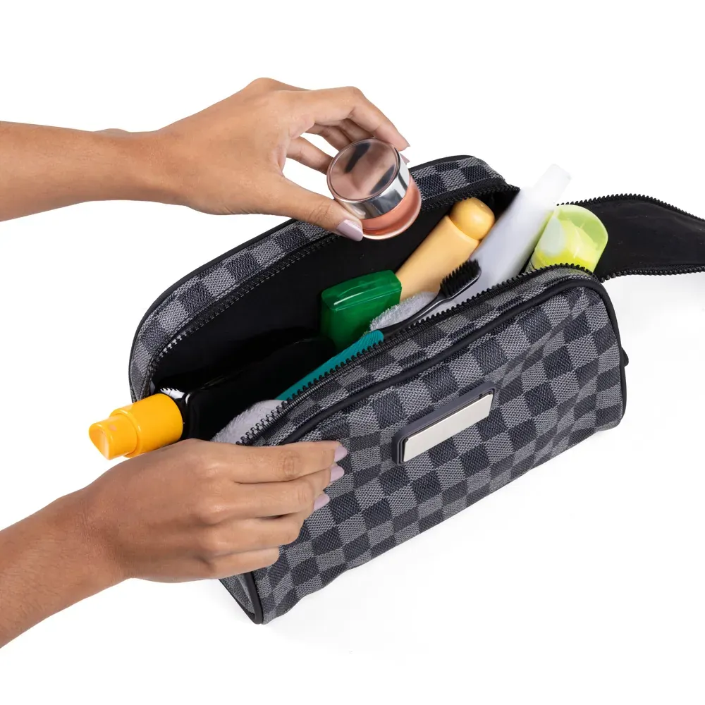 Necessaire Em Pvc - Xadrez - Thumbnail 4