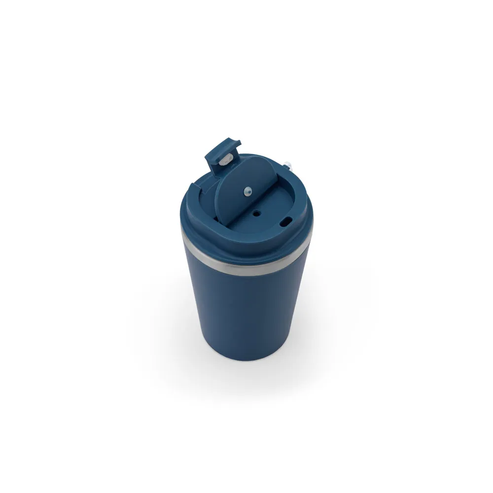 SPITZ. Copo de viagem térmico em aço inox 90% reciclado de parede dupla, com acabamento em mate (440 mL) - Thumbnail 8