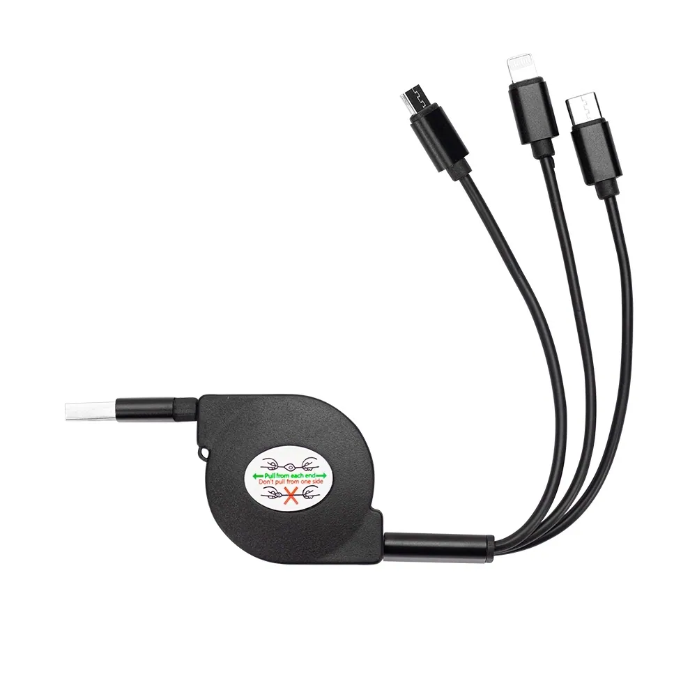 Cabo USB Retrátil 3 em 1 - Thumbnail 3