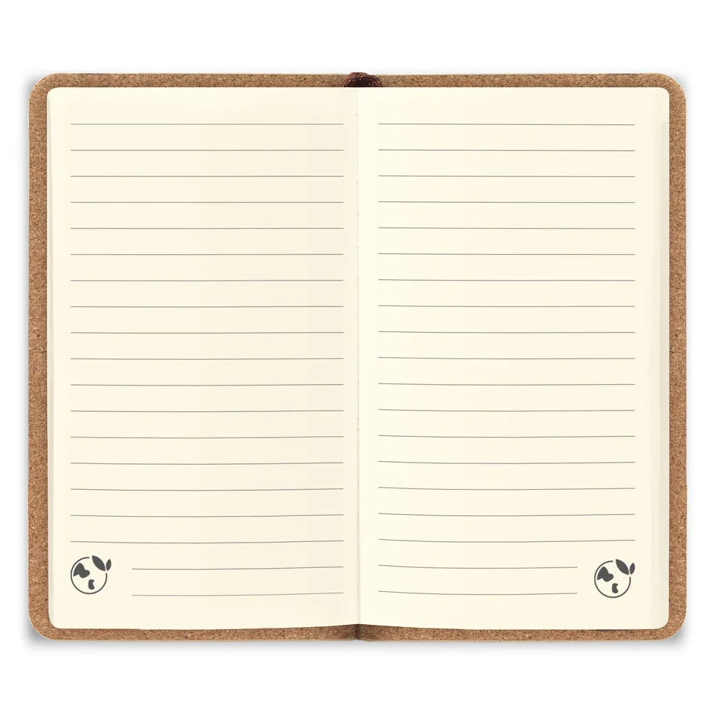 ORWELL POCKET. Caderno de bolso de capa dura em folha de bambu e cortiça com páginas pautadas recicladas - Thumbnail 4