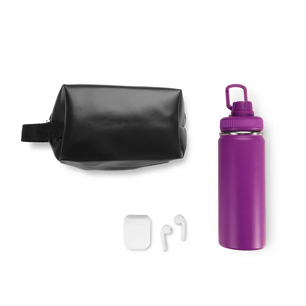 Kit Garrafa, Necessaire E Fone - 3 Pçs - Thumbnail 4