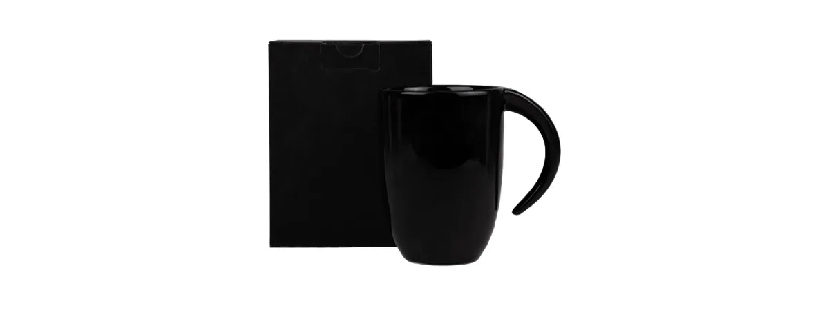 Caneca Em Cerâmica Preta - 350Ml