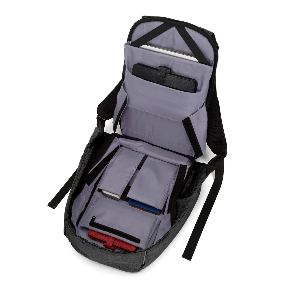 Mochila Poliéster Anti-Furto USB - Thumbnail 4