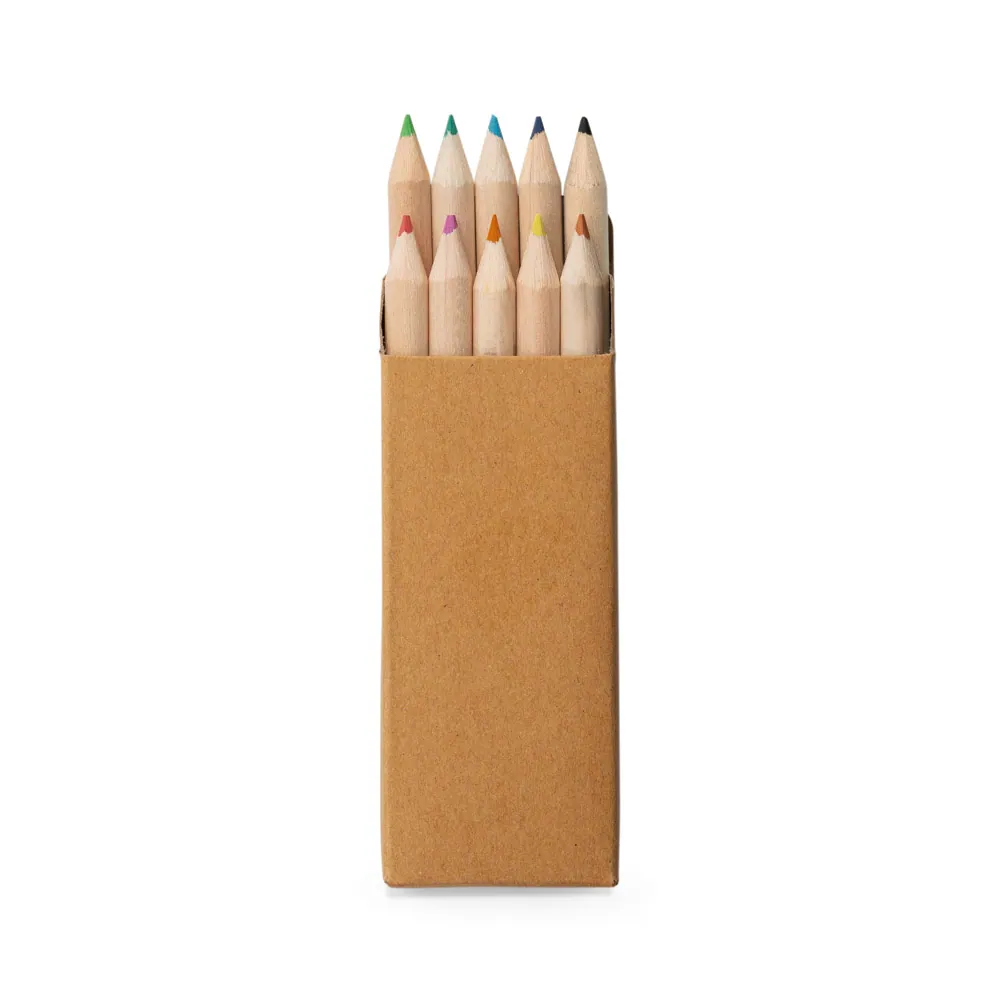 CRAFTI. Caixa de papel kraft reciclado com 10 mini lápis de cor - Thumbnail 2