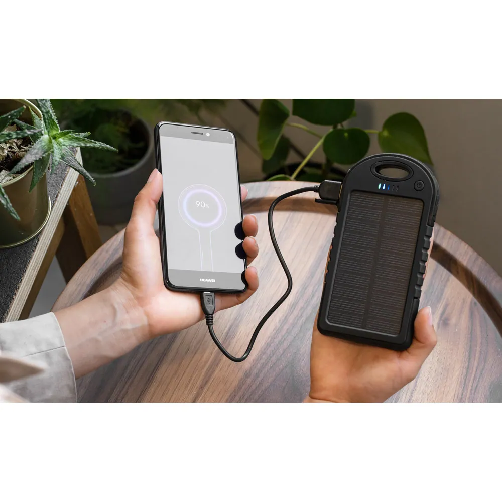 DAY. Bateria portátil solar com painel solar e LED em ABS (2.000 mAh) - Thumbnail 7