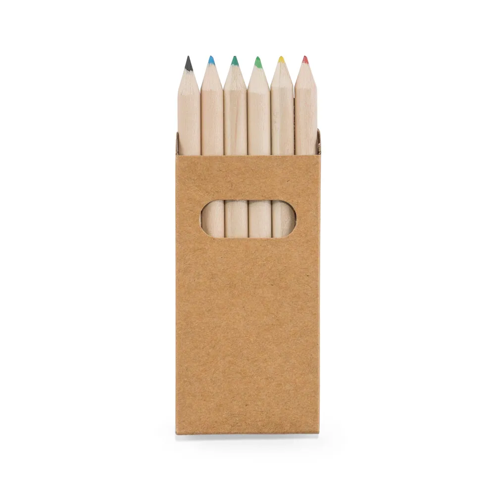 BIRD. Caixa de cartão com 6 mini lápis de cor - Thumbnail 2