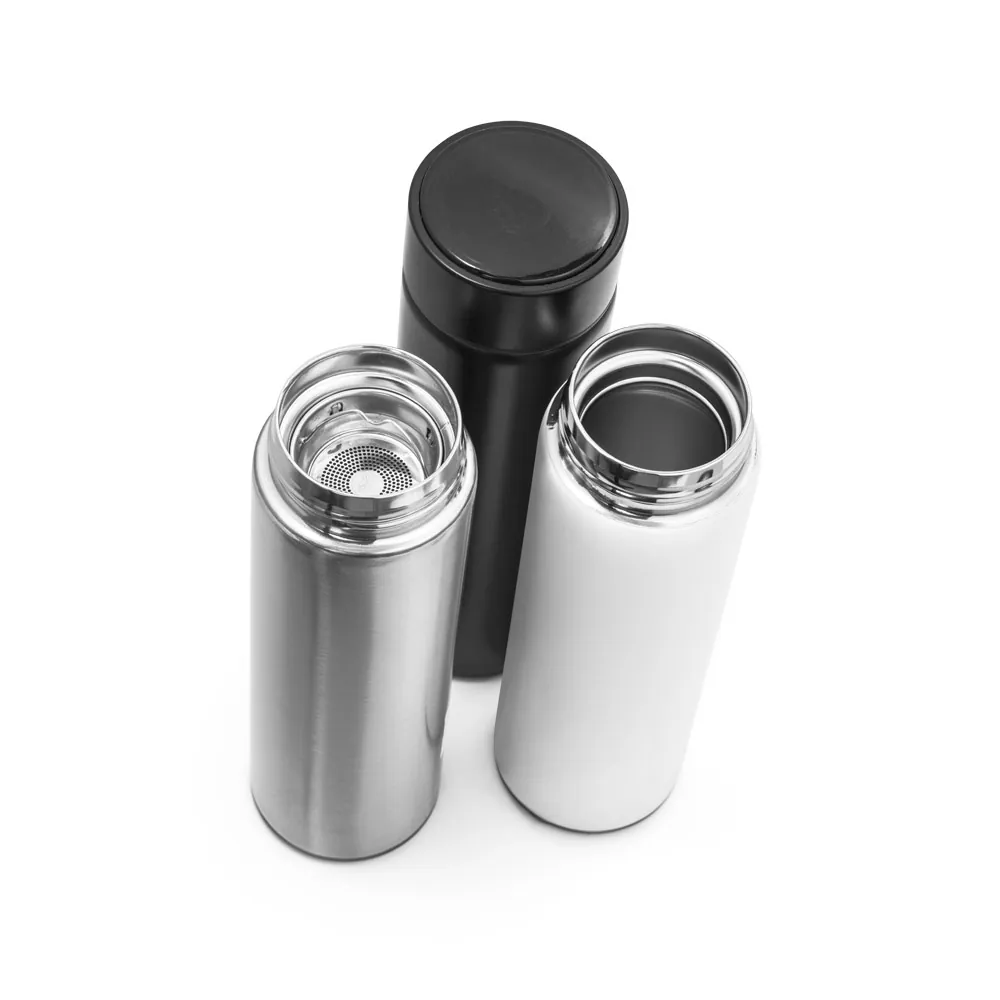 ROSSI. Garrafa térmica em aço inox de parede dupla isolada a vácuo, com termômetro digital (450 mL) - Thumbnail 15