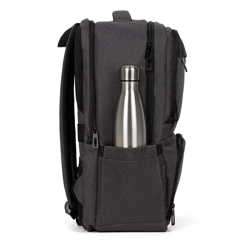 Mochila Com Bolso Térmico Em Rpet - Cinza Escuro - 24L - Thumbnail 7