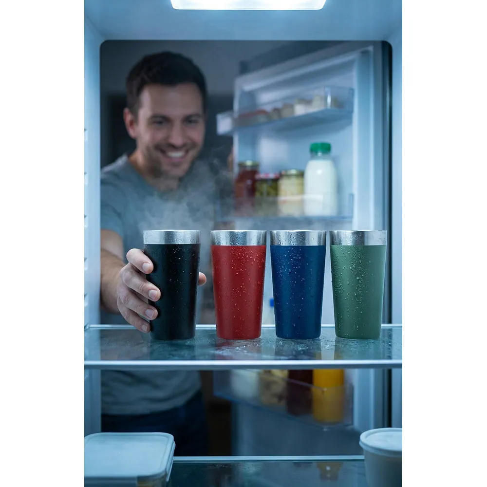 HALPERT. Copo de viagem em aço inox térmico, com parede dupla isolada a vácuo (540 mL) - Thumbnail 14