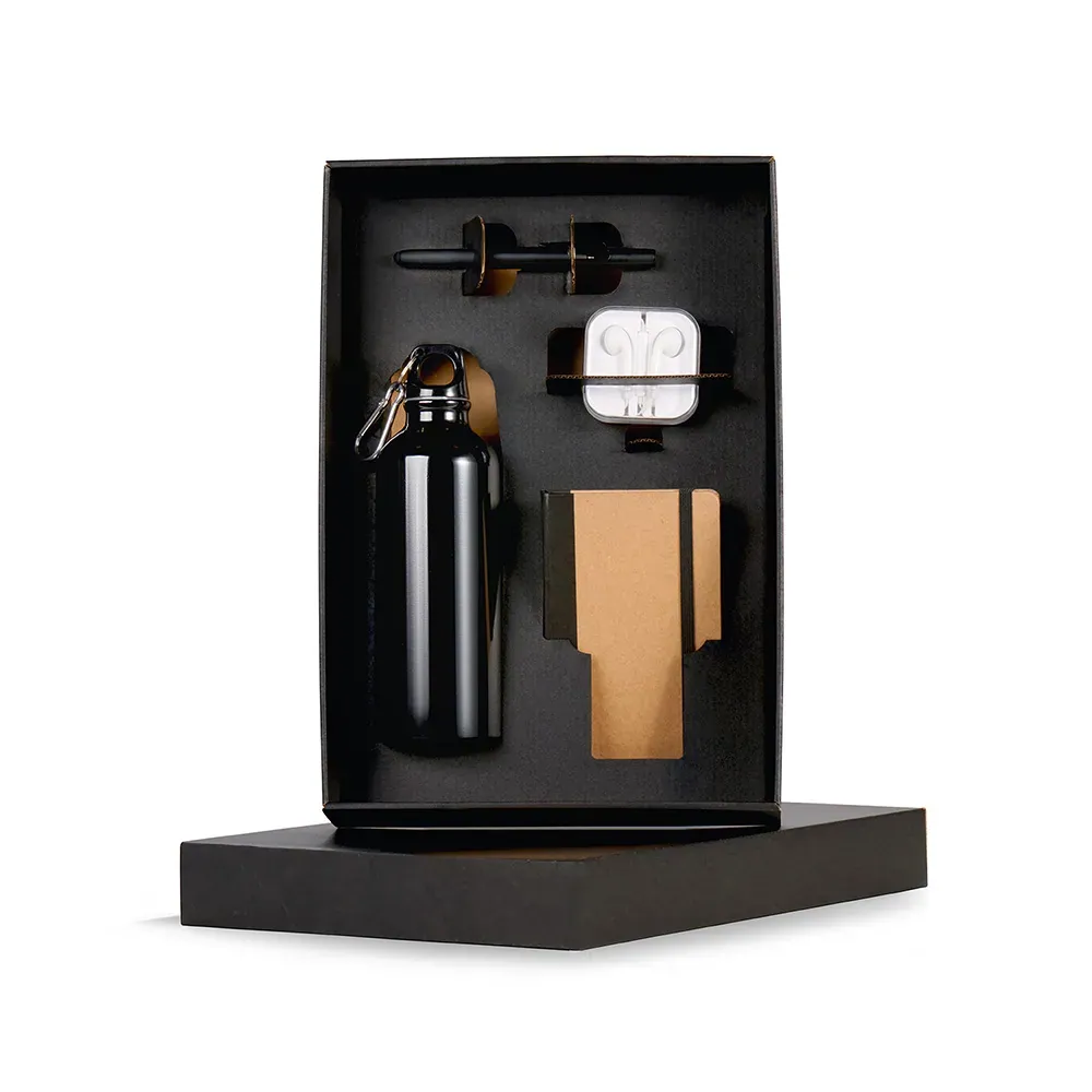 Kit Squeeze, Fone, Caderno E Caneta - Preto - 4 Pçs - Thumbnail 3