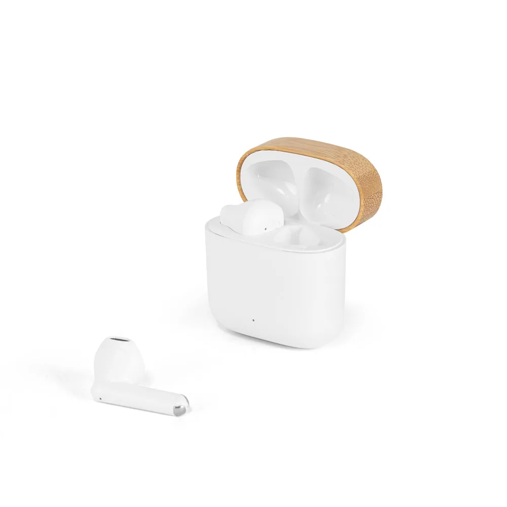 COBAIN. Fones de ouvido wireless com autonomia de 5h (300 mAh), em ABS 100% reciclado e bambu - Thumbnail 2