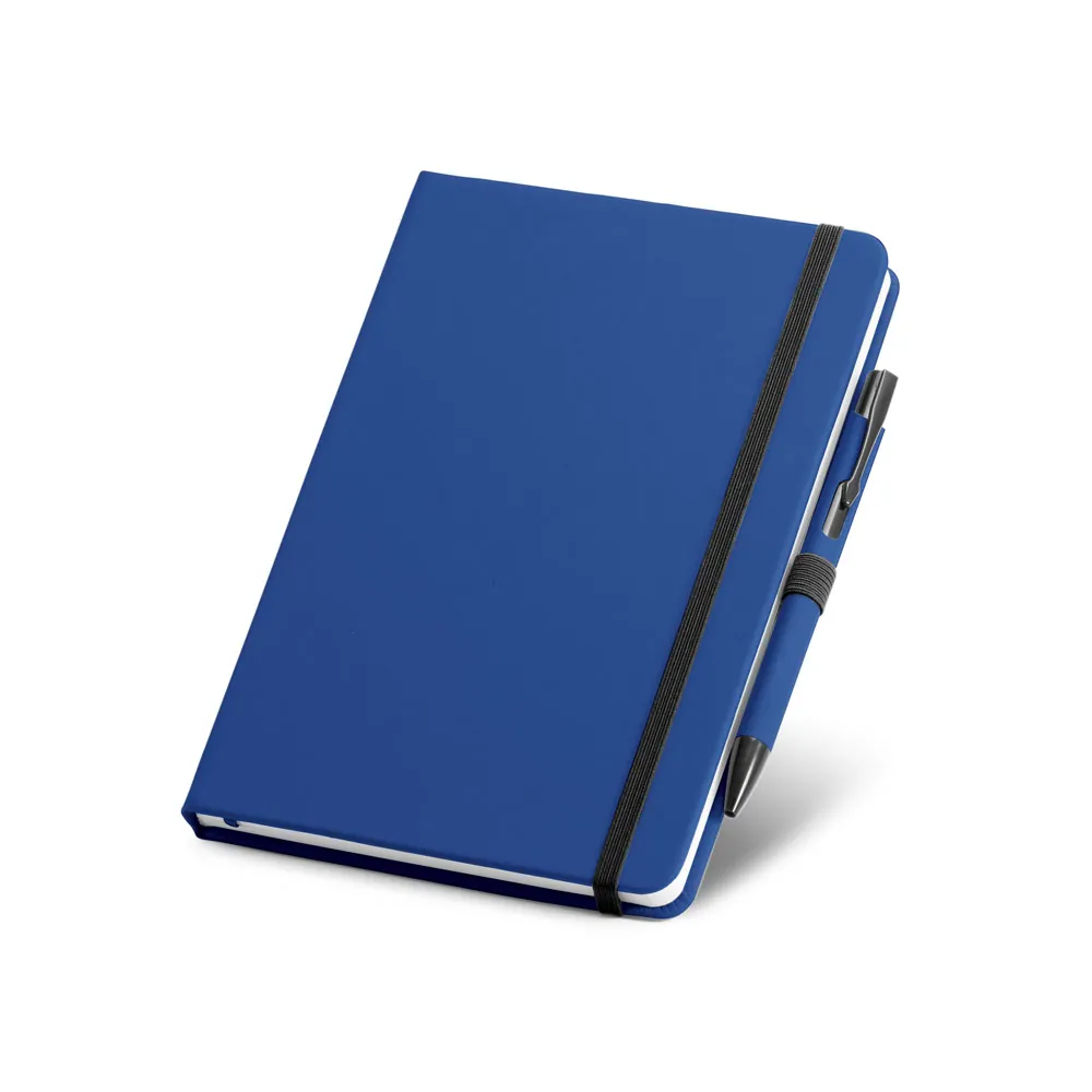 SHAW. Conjunto de caderno A5 e caneta esferográfica com escrita em azul - Thumbnail 6