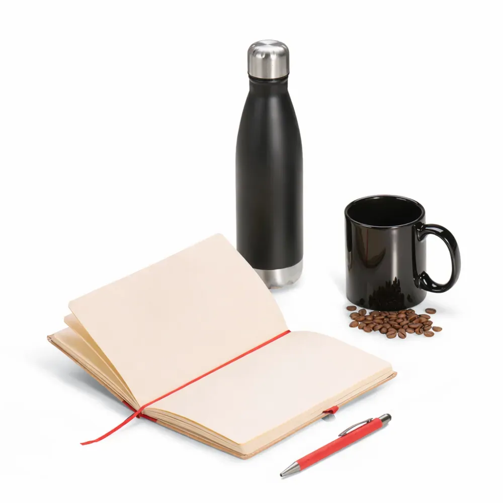 Kit Escritório - Vermelho - 4 Pçs - Thumbnail 5