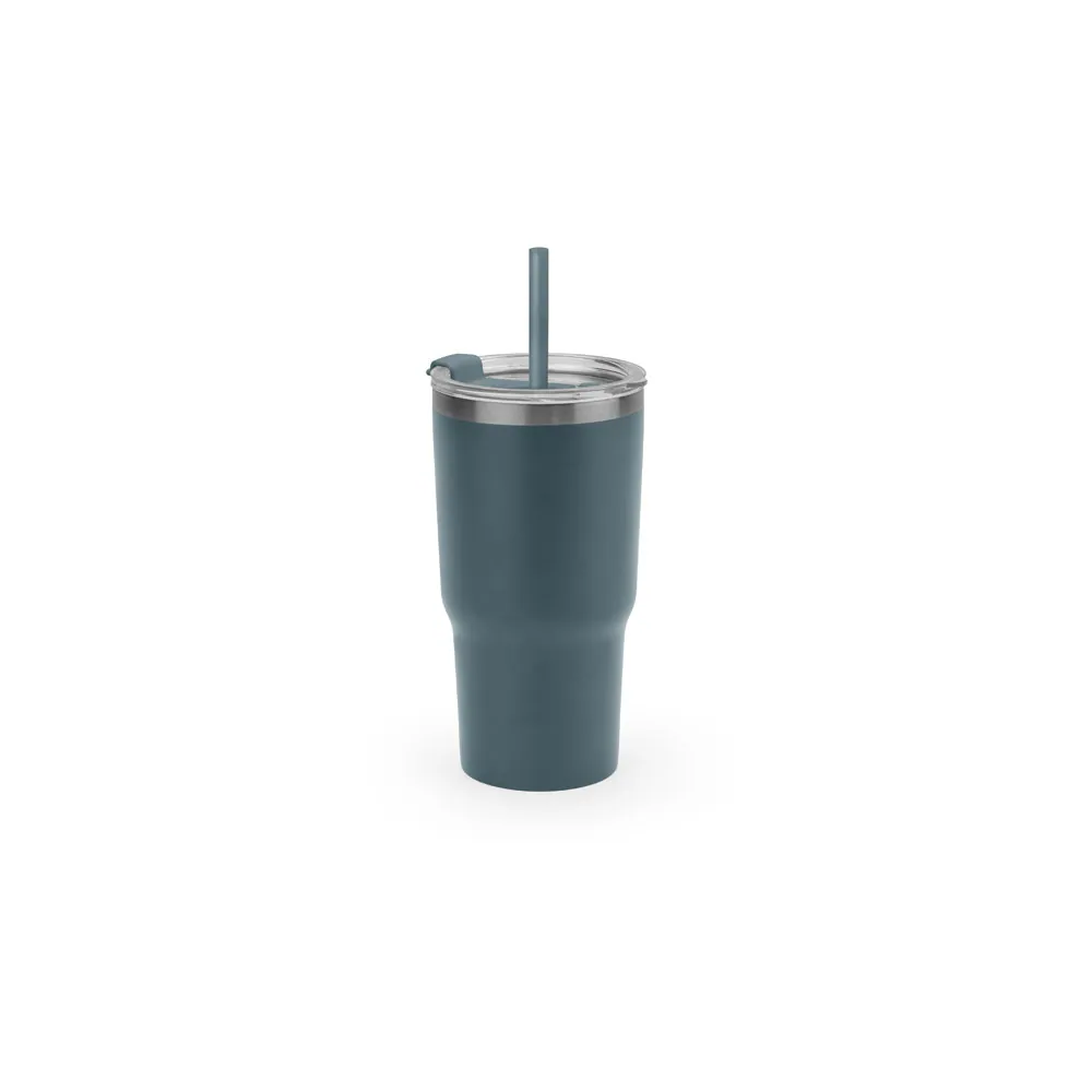 JOYNER M. Copo de viagem térmico e compacto, em aço inox 91% reciclado de parede dupla isolada a vácuo, com acabamento mate (600 mL) - Thumbnail 13