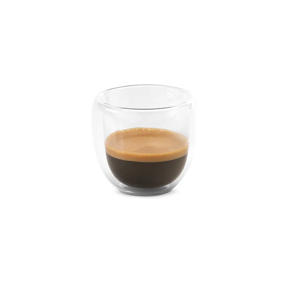 EXPRESSO. Conjunto de café em vidro borossilicato, com 2 copos de parede dupla isolada a ar (75 mL) - Thumbnail 3
