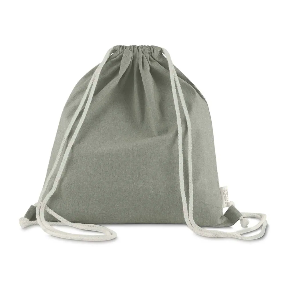 Sacola/Mochila em algodão mescla reciclado 140g/m² - Thumbnail 4