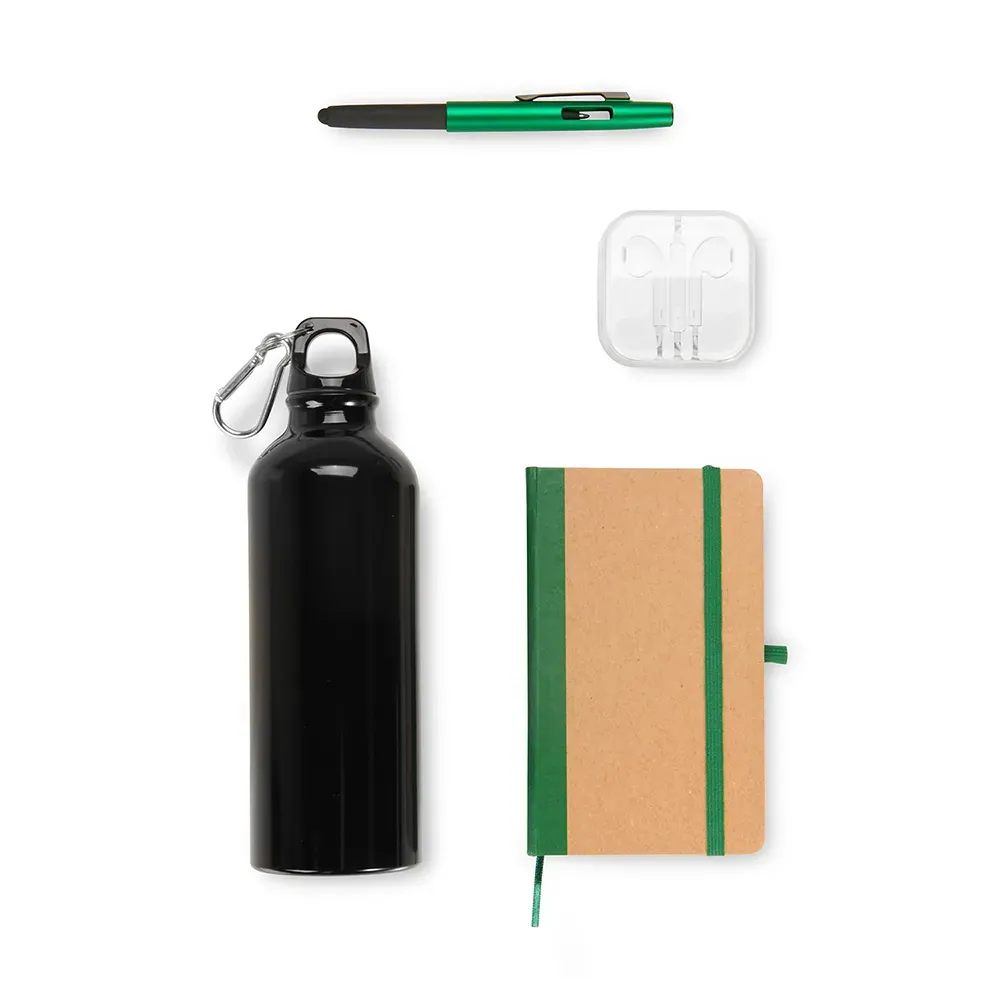Kit Squeeze, Fone, Caderno E Caneta - Verde - 4 Pçs - Thumbnail 4