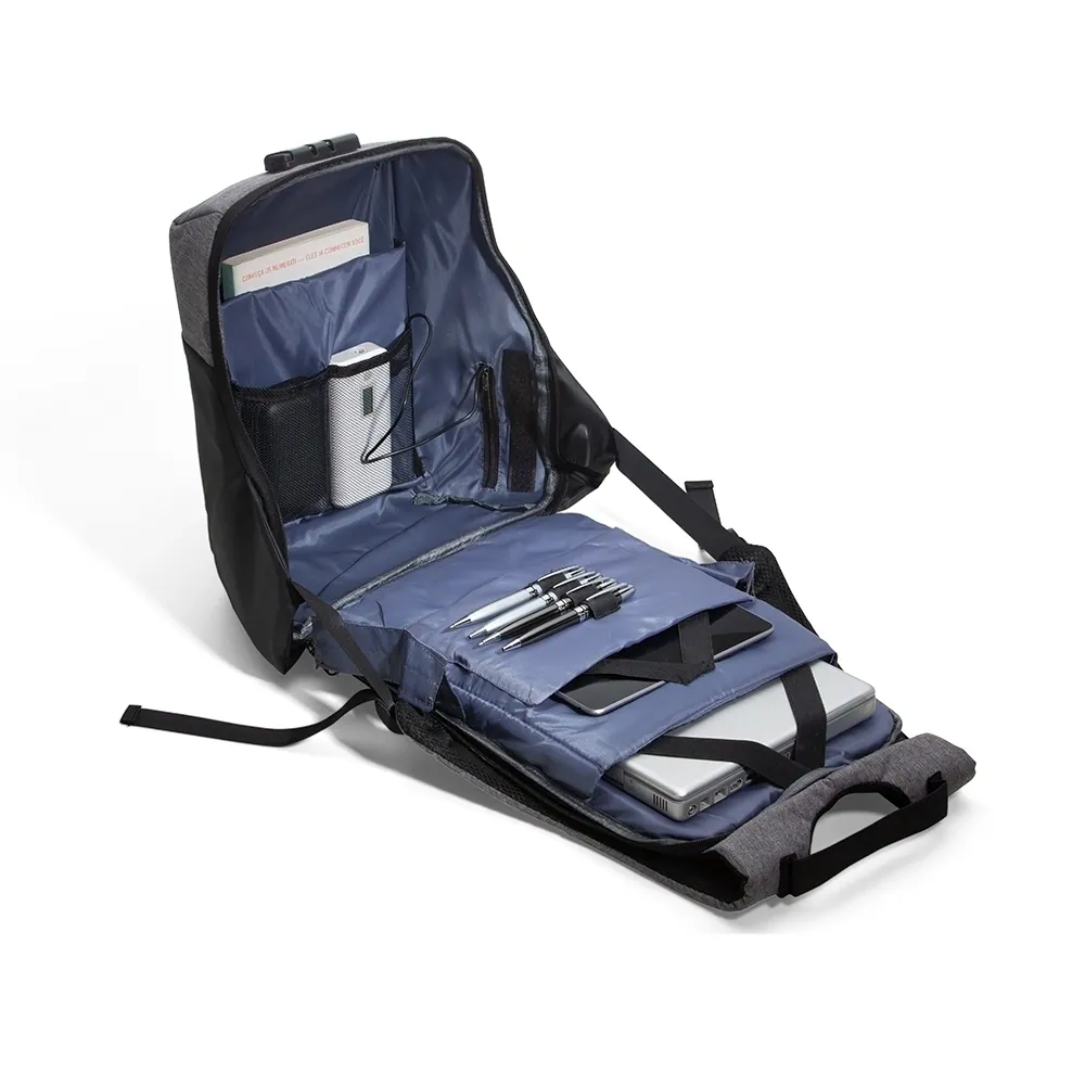 Mochila de Poliéster Anti-Furto USB com Segredo 31L - Thumbnail 7
