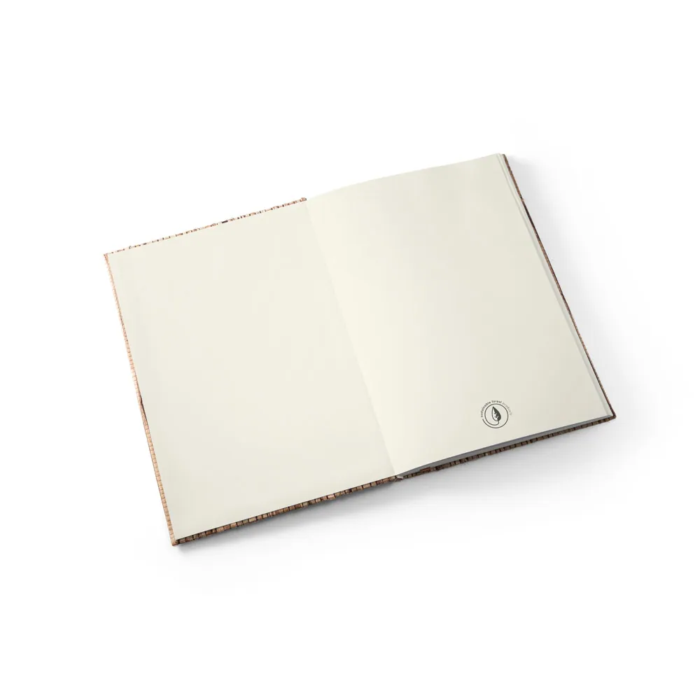 NERUDA II. Caderno A5 de capa dura em palha natural com páginas pautadas recicladas - Thumbnail 4
