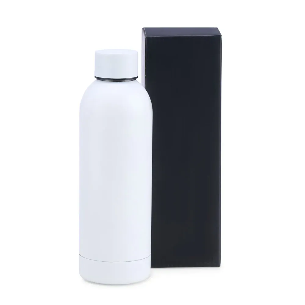 Garrafa Em Inox Parede Dupla - Branca - 500 Ml