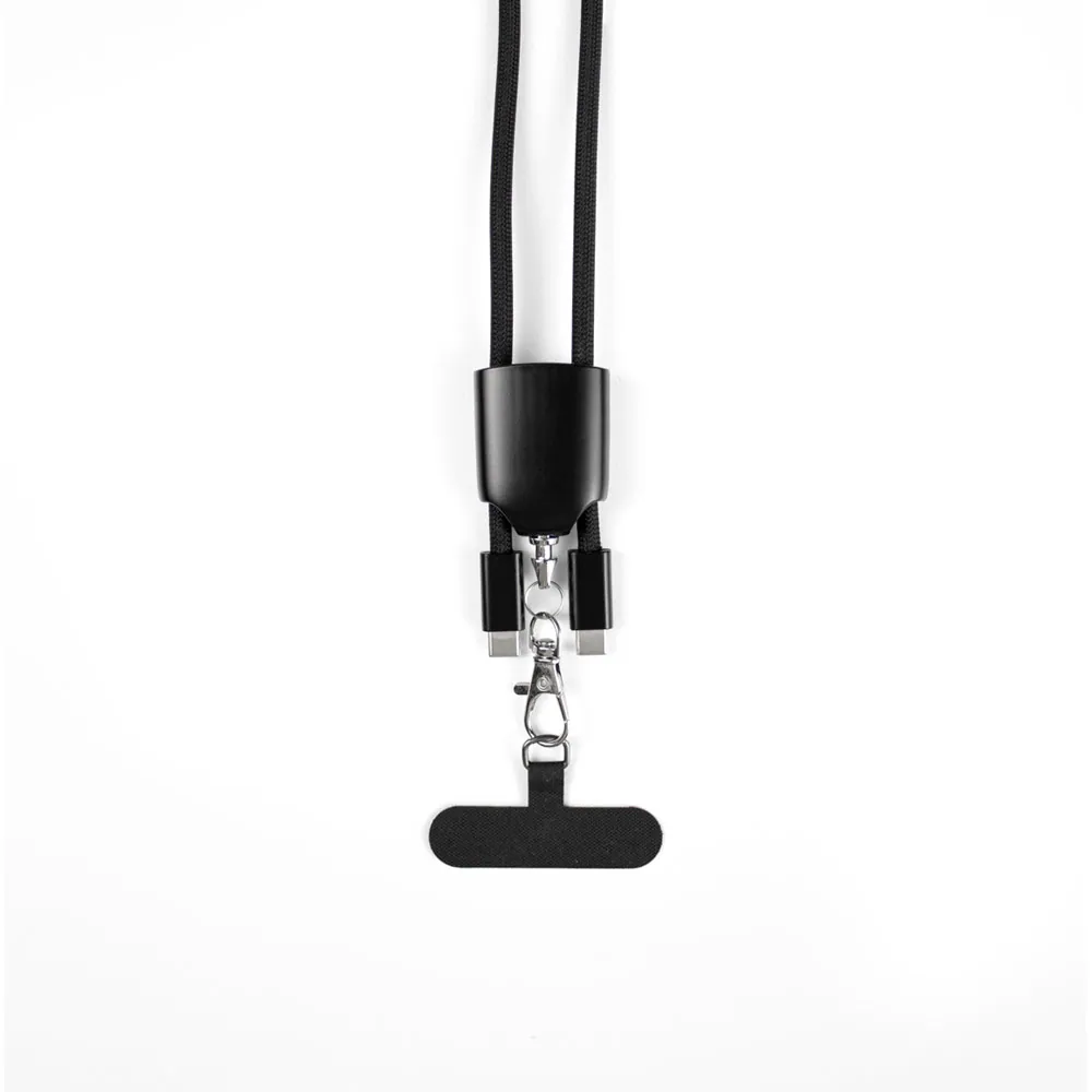 ZEWAIL. Cordão lanyard com suporte para celular incluso, cabo USB-C e diversos adaptadores em ABS reciclado e TPE reciclado - Thumbnail 5